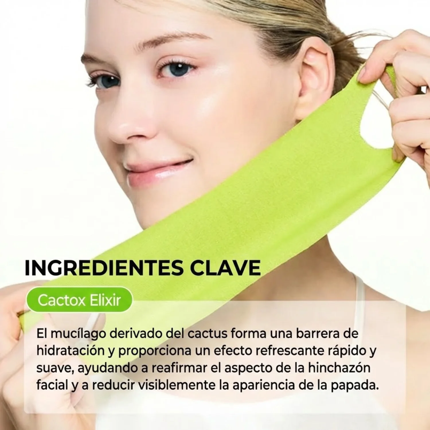 Mascarilla Facial 'V-Up' de Hidrogel Refrescante para Reducir Papada, Desinflamar y Definir el Contorno (Efecto Lifting) - Image 2