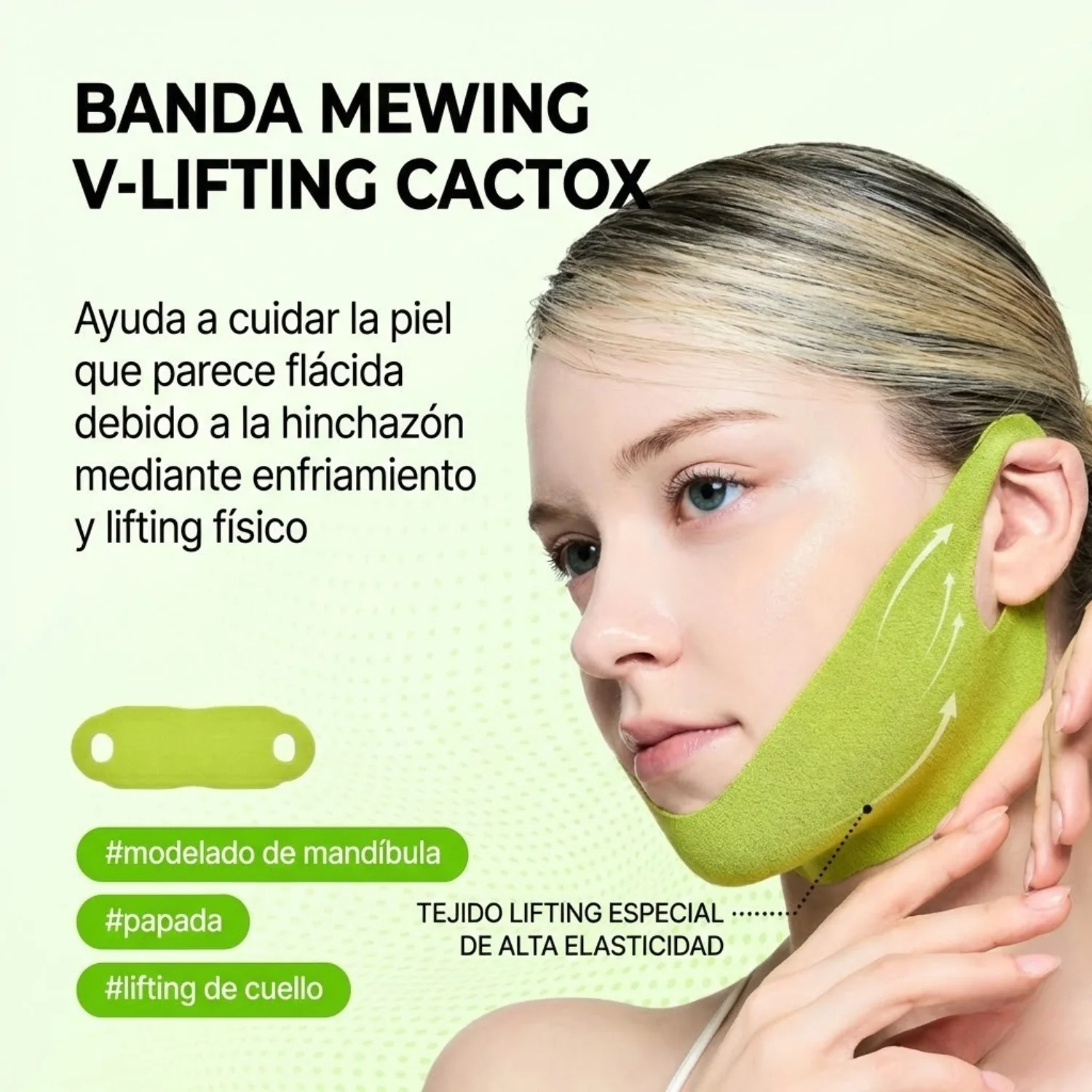 Mascarilla Facial 'V-Up' de Hidrogel Refrescante para Reducir Papada, Desinflamar y Definir el Contorno (Efecto Lifting) - Image 6