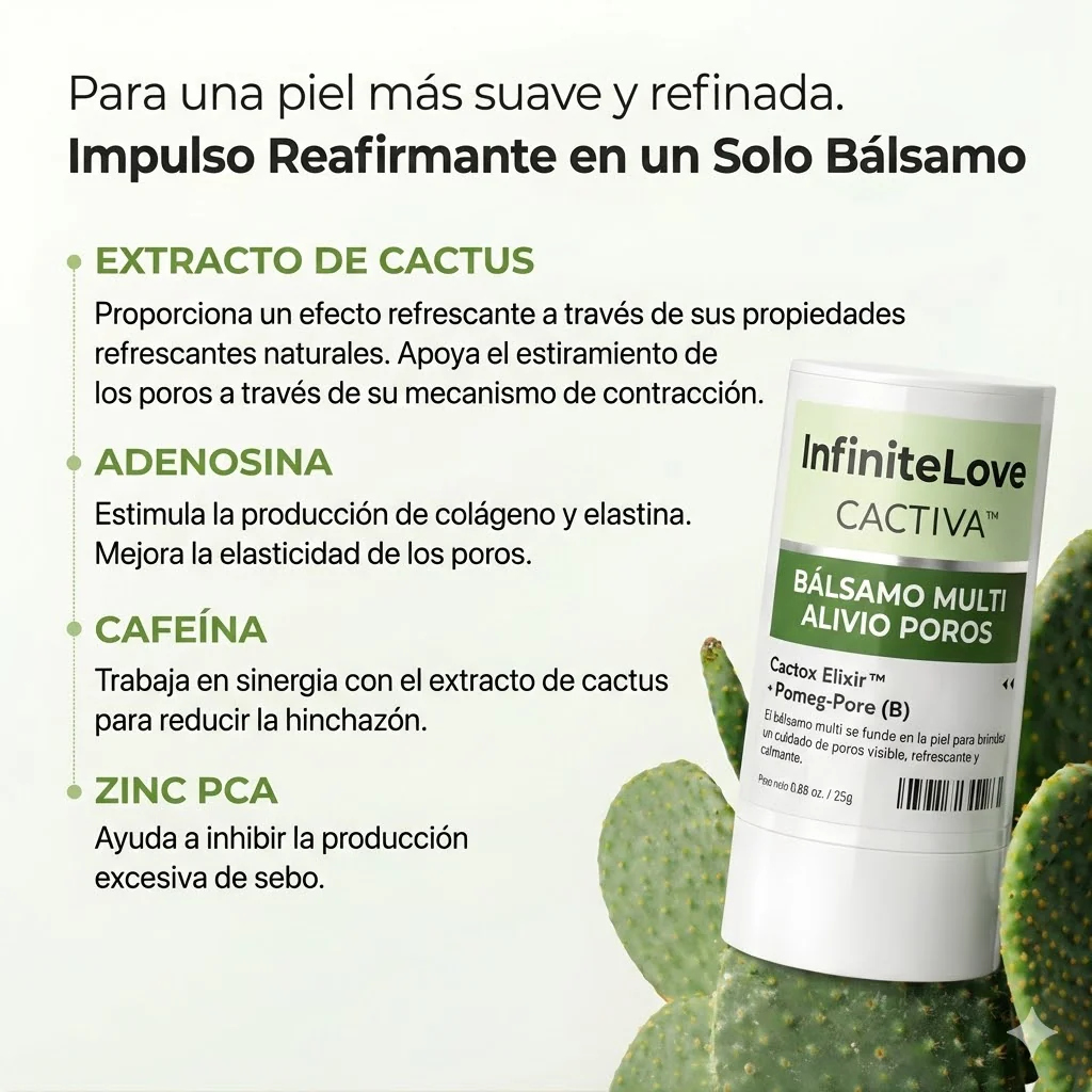 Multi-Bálsamo Coreano en Stick con Efecto Frío (Cactus Cooling) para Minimizar Poros, Desinflamar el Rostro y Reparar la Piel - Image 2