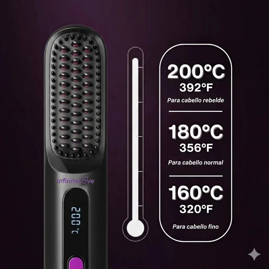 Cepillo Alisador Térmico de Cerámica 'GoBrush Pro' para Control de Frizz, Remolinos y Peinado Rápido (Ideal Pelo Corto) - Image 2