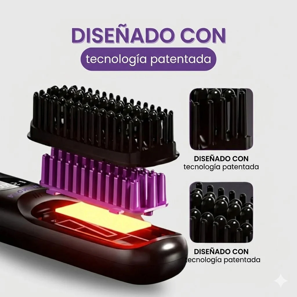 Cepillo Alisador Térmico de Cerámica 'GoBrush Pro' para Control de Frizz, Remolinos y Peinado Rápido (Ideal Pelo Corto) - Image 4