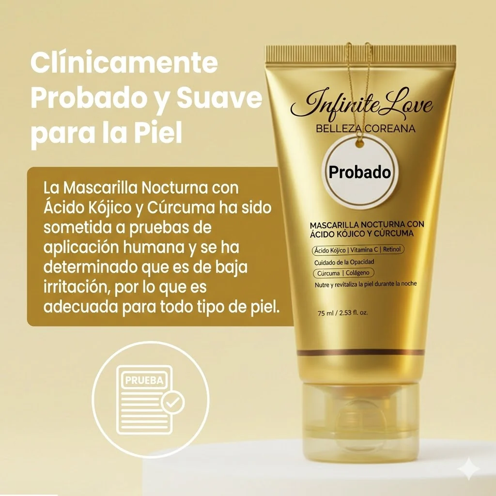 Mascarilla Coreana Nocturna de Cúrcuma y Ácido Kójico para Manchas, Melasma y Brillo Instantáneo - Image 6