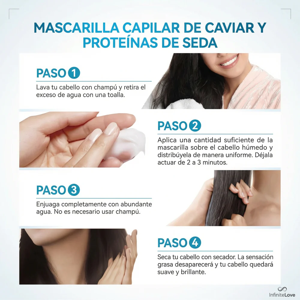 Mascarilla Capilar de Colágeno y Caviar – Reparación Intensiva y Brillo Premium - Image 5
