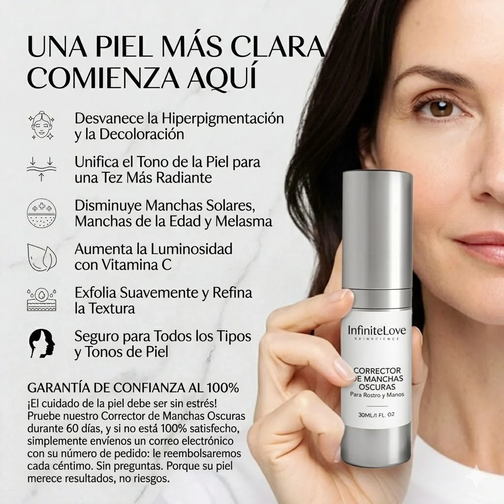 Suero Corrector de Manchas Oscuras con Vitamina C para Hiperpigmentación, Melasma y Marcas de Acné en Rostro y Manos - Image 2