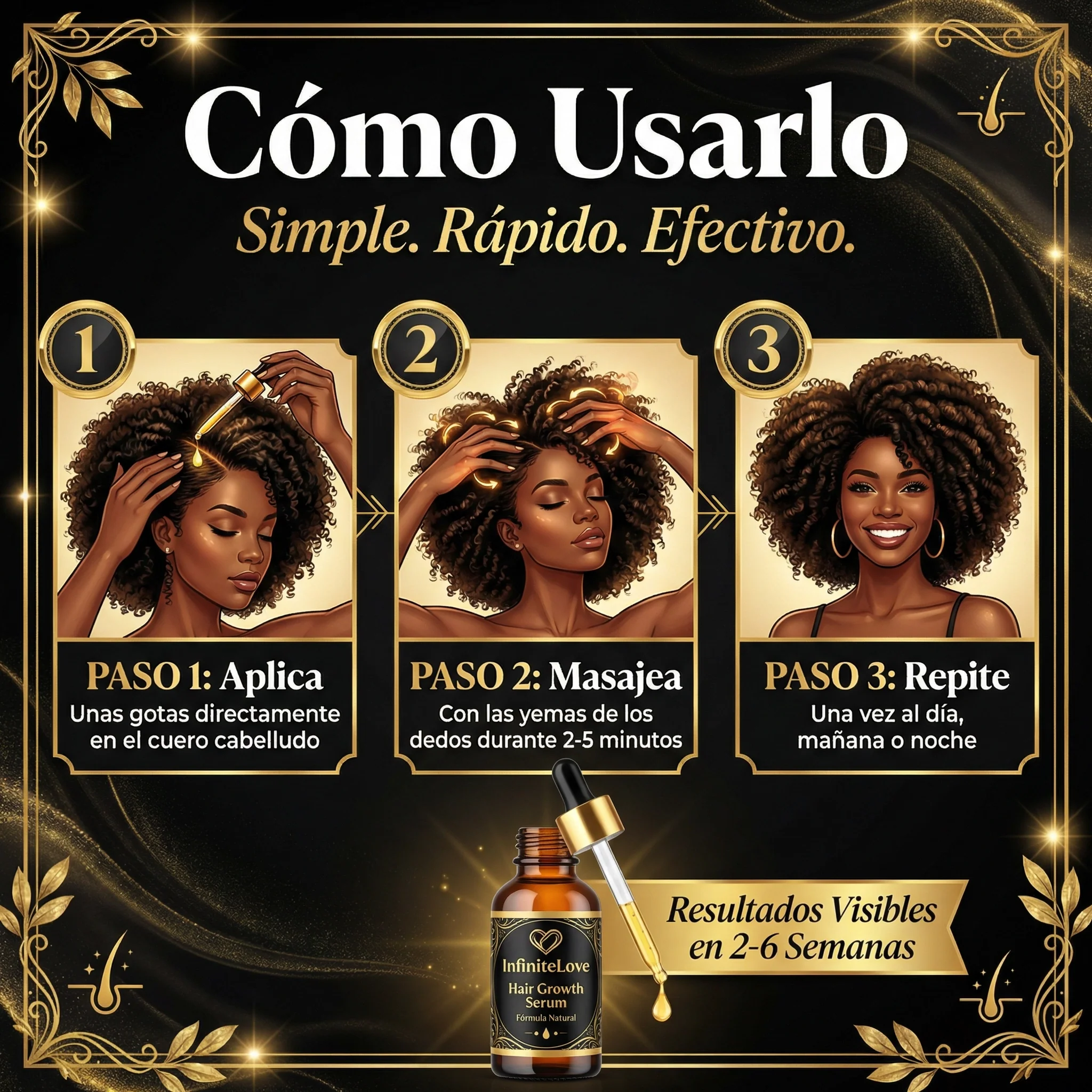Sérum Capilar AfroGrowth™ – Crecimiento y Fuerza para Cabello Afro - Image 2