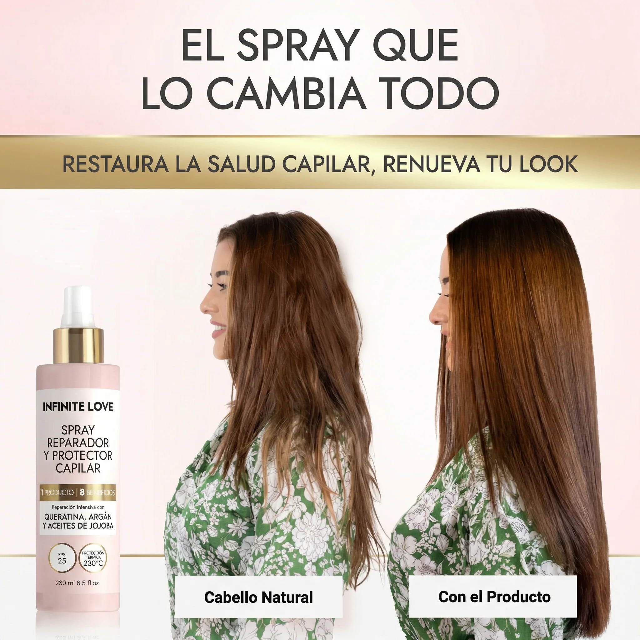 Spray Protector Térmico Capilar 'Ella Bella' 4 en 1 con Keratina y Argán - Image 4