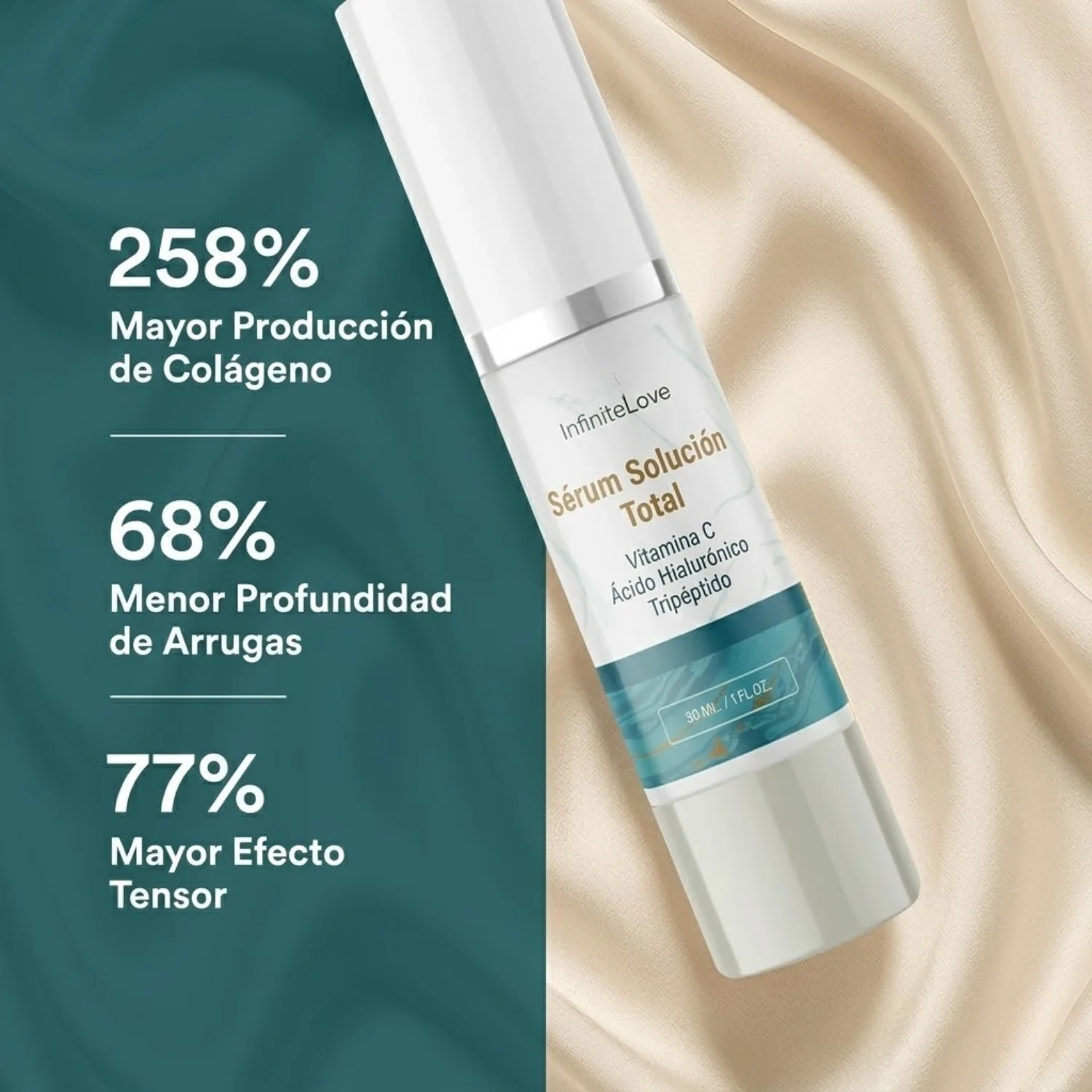 Suero Facial 4 en 1 con Vitamina C y Péptidos para Arrugas, Flacidez y Manchas - Image 4
