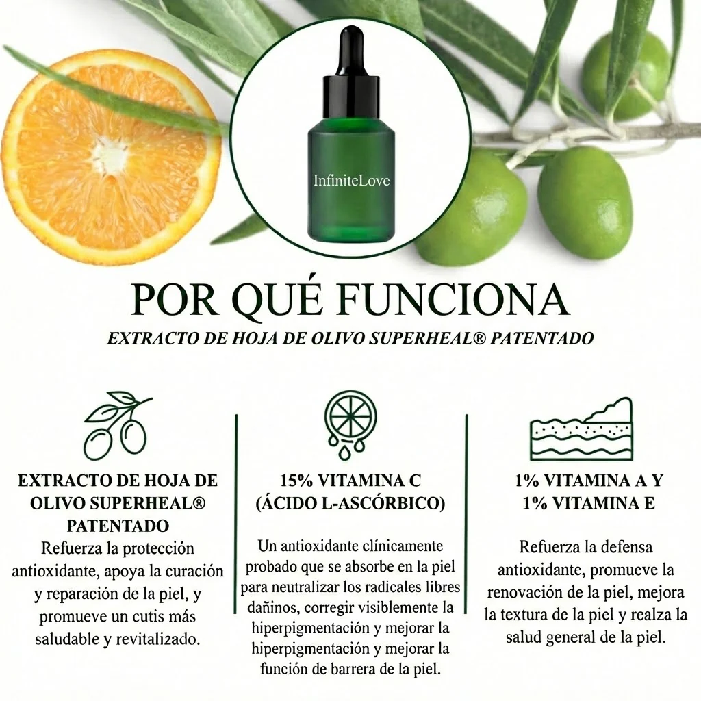 Suero Antioxidante con Vitamina C Estabilizada y Hoja de Oliva para Manchas de la Edad, Firmeza y Elasticidad - Image 6
